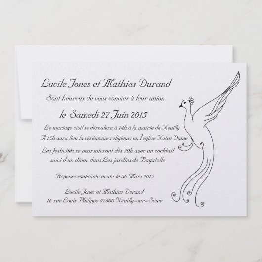 Paon-huwelijk Kaart (Achterkant)