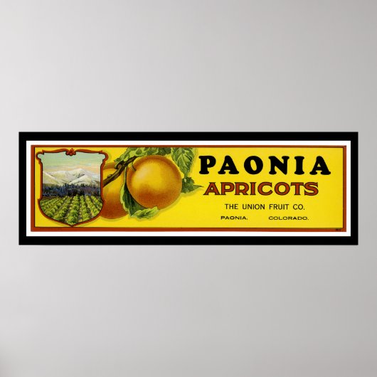 Paonia Abriots Label Art Poster (Voorkant)