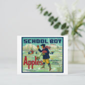 Paonia, Colorado, schooljongen Apple Label Briefkaart (Staand voorkant)