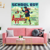 Paonia, Colorado, schooljongen Apple Label Canvas Afdruk (Insitu (Woonkamer))
