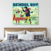 Paonia, Colorado, schooljongen Apple Label Canvas Afdruk (Insitu (Slaapkamer))