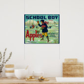 Paonia, Colorado, schooljongen Apple Label Poster (Keuken)