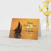 Pap, 100e Sunset jacht verjaardagskaart Kaart (Gele Bloem)
