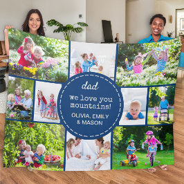 Pap 12 Foto Collage We houden van je blauwe maatje Fleece Deken