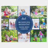Pap 12 Foto Collage We houden van je blauwe maatje Fleece Deken (Voorkant (Horizontaal))