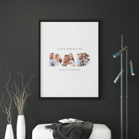 Pap 3 foto moderne typografie vaders cadeau afdruk