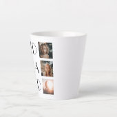 Pap 6 Foto Collage Cute Elegant Vader Day Latte Mok (Voorkant)