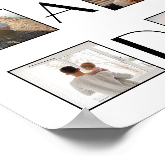 Pap 6 Foto Collage Cute Elegant Vader Day Poster (Hoek)