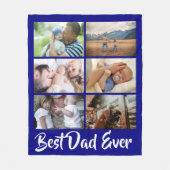Pap 6 foto collage navy blue DIY Fleece Deken (Voorkant)