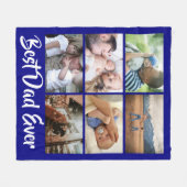 Pap 6 foto collage navy blue DIY Fleece Deken (Voorkant (Horizontaal))
