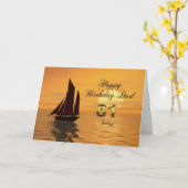Pap, 81ste Sunset Yacht verjaardagskaart Kaart (Gele Bloem)