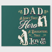 Pap A Son's First A Daughters First Love Cadeaupapier (Vlak)
