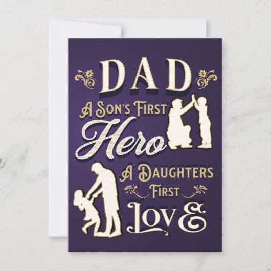 Pap A Son's First A Daughters First Love Feestdagenkaart (Voorkant)