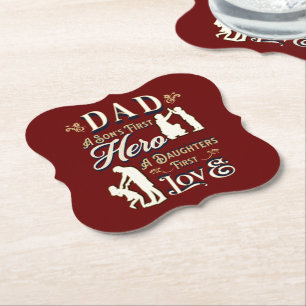 Pap A Son's First A Daughters First Love Kartonnen Onderzetters