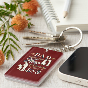 Pap A Son's First A Daughters First Love Sleutelhanger