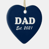 Pap Aangepast Oost-date blauw leuk modern hart Keramisch Ornament (Rechts)