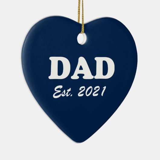 Pap Aangepast Oost-date blauw leuk modern hart Keramisch Ornament (Rechts)