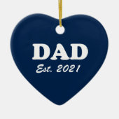 Pap Aangepast Oost-date blauw leuk modern hart Keramisch Ornament (Voorkant)