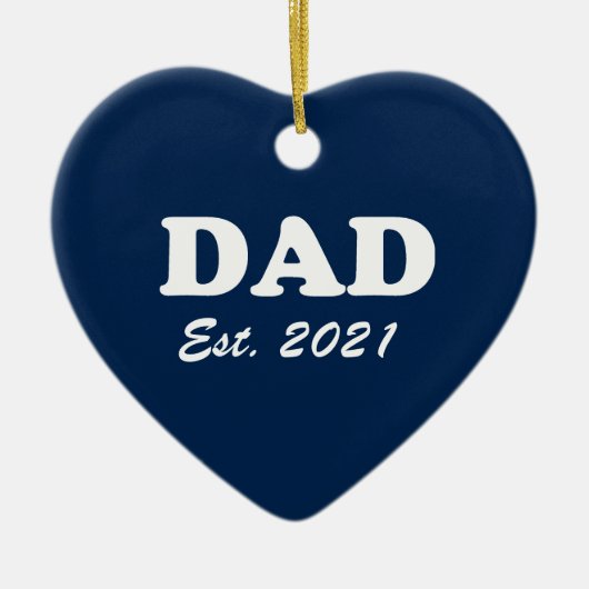 Pap Aangepast Oost-date blauw leuk modern hart Keramisch Ornament (Voorkant)