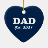 Pap Aangepast Oost-date blauw leuk modern hart Keramisch Ornament (Achterkant)