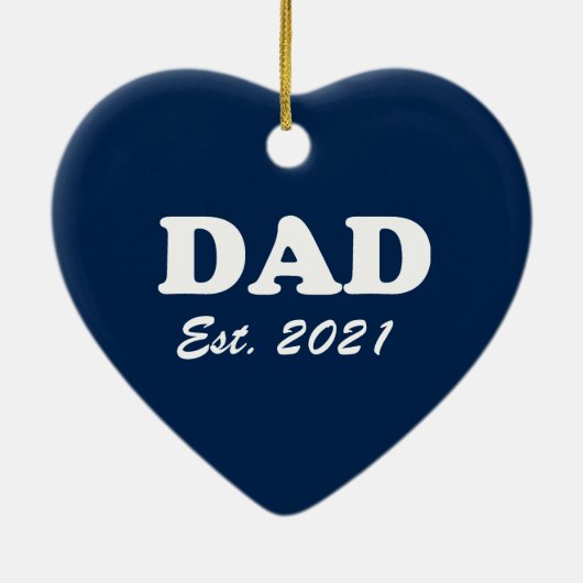 Pap Aangepast Oost-date blauw leuk modern hart Keramisch Ornament (Achterkant)