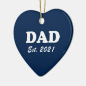 Pap Aangepast Oost-date blauw leuk modern hart Keramisch Ornament (Links)