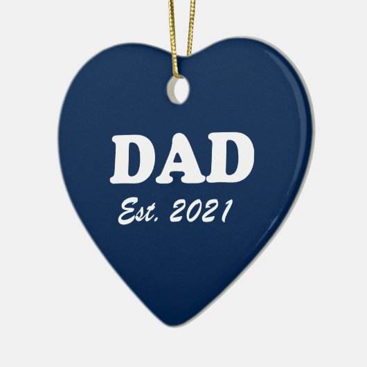 Pap Aangepast Oost-date blauw leuk modern hart Keramisch Ornament (Links)