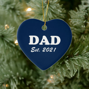 Pap, Aangepast Oost-date Vaderdag blauw hart Keramisch Ornament