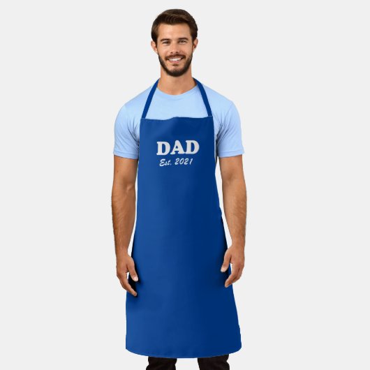 Pap Aangepast Oost datum blauwe vaste stof Modern  Schort (Gedragen)