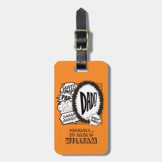 PAP! Bagage label. Comic Version reizen label Bagagelabel (Voorkant verticaal)