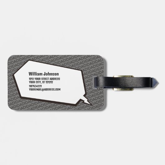 PAP! Bagage label. Comic Version reizen label Bagagelabel (Achterkant horizontaal)