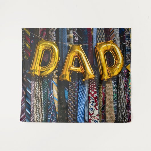 Pap-ballonnen in goud met kleurrijke Stropdassen Wandkleed (Voorkant (horizontaal))