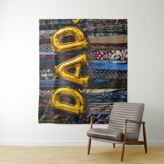 Pap-ballonnen in goud met kleurrijke Stropdassen Wandkleed (In situ)