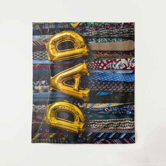 Pap-ballonnen in goud met kleurrijke Stropdassen Wandkleed (Voorkant)