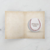 Pap Baseball Bat en Glove Birthday Kaart (Binnen)