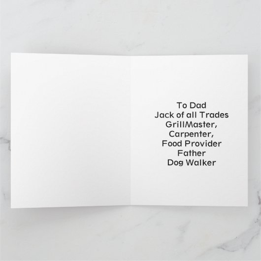 Pap BBQ grillmaster Fathers Day Kaart (Binnen)