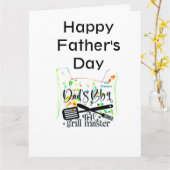 Pap BBQ grillmaster Fathers Day Kaart (Gele Bloem)