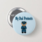 Pap beschermt Beer politieman Ronde Button 5,7 Cm (Voorkant /achterkant)