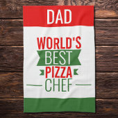 Pap - Beste Pizza Chef ter wereld - rood wit groen Theedoek