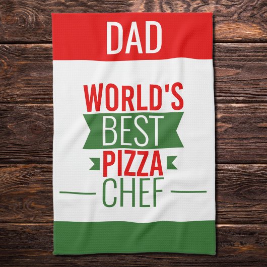 Pap - Beste Pizza Chef ter wereld - rood wit groen Theedoek