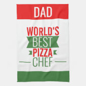 Pap - Beste Pizza Chef ter wereld - rood wit groen Theedoek (Verticaal)