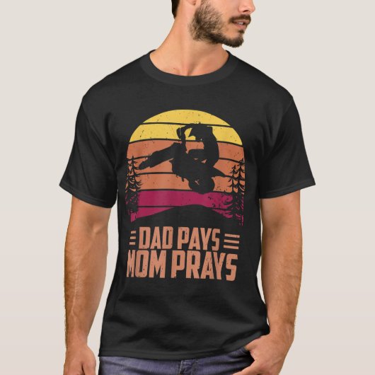 Pap betaalt mam Prays Motocross weg weg weg Dirt B T-shirt (Voorkant)