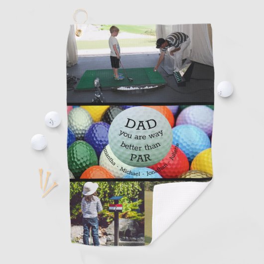 Pap beter dan Par Personalized Photo Collage Go Golfhanddoek (Insitu)