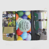 Pap beter dan Par Personalized Photo Collage Go Golfhanddoek (Horizontaal)