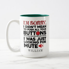 Pap Birthday bedoelde je Buttonnen niet. Tweekleurige Koffiemok