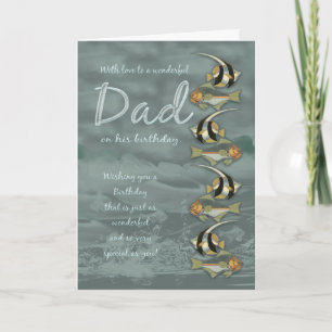 Pap Birthday Card met vis Kaart