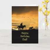 Pap Birthday Country Western Cowboy and Horse Kaart (Gele Bloem)