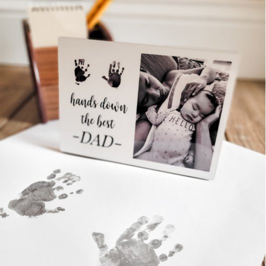 Pap Birthday Fathers Day Handprint Foto Fotoplaat