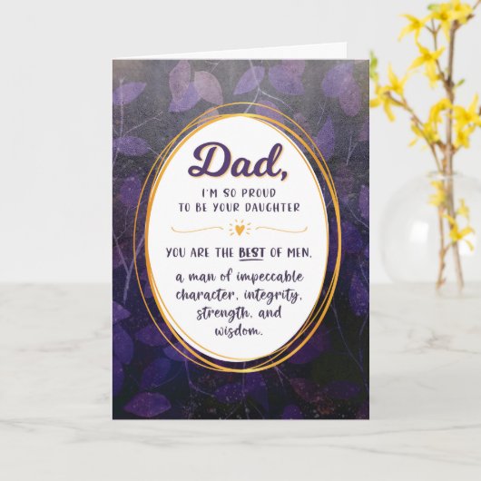 Pap Birthday, ik ben trots dat ik je dochterkaart Kaart (Gele Bloem)