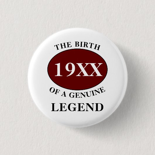 Pap Birthday Legend Elk jaar Humor vader Rood Ronde Button 3,2 Cm (Voorkant)